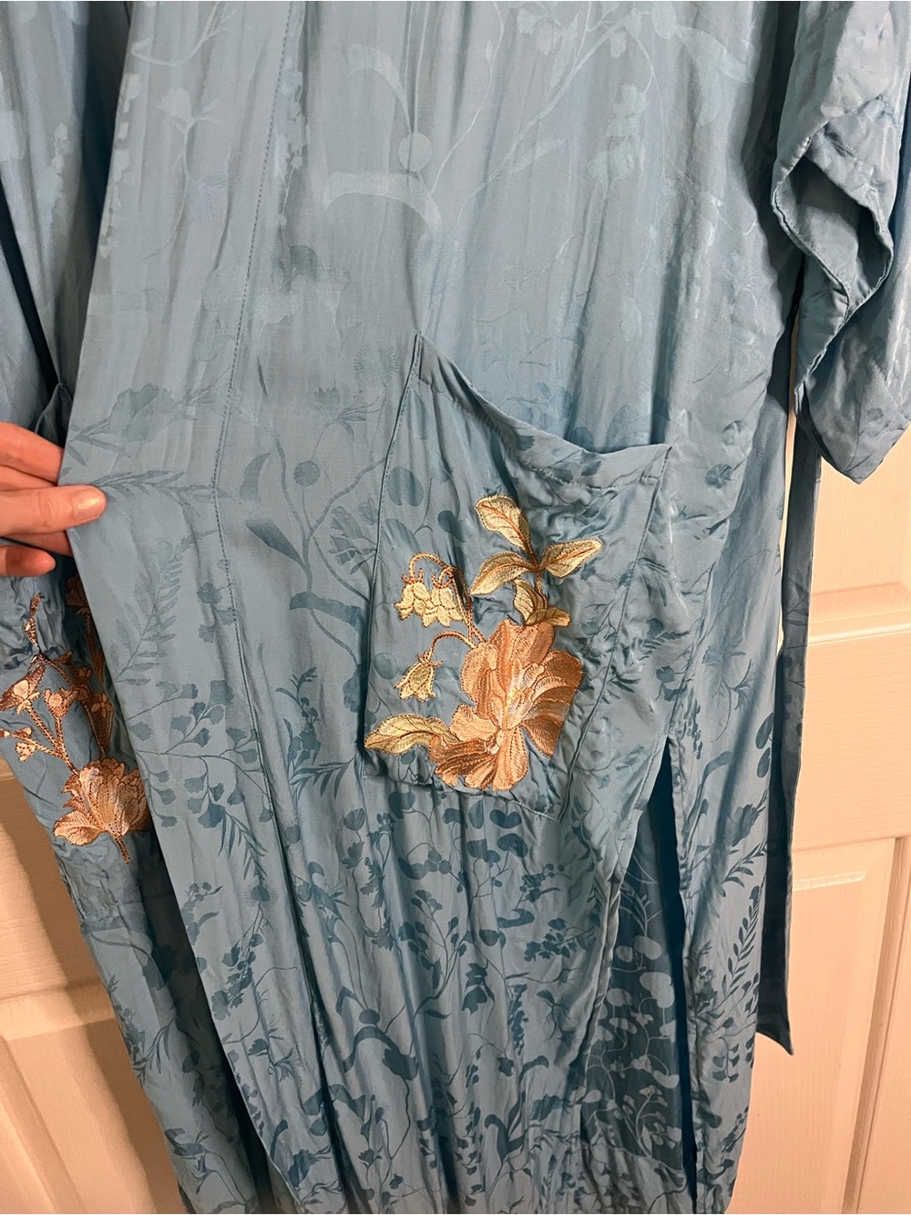 Spell atrium Embroidered Jacquard kimono robe - Picture 4 of 10